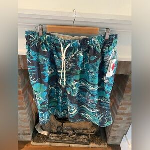 Mens Newport Blue NWT Tropical Blues Swimtrunks size XL Beach Swimwear